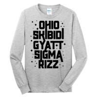 Rizz Gyatt Ohio Sigma Funny Rizzler Gift Toilet Meme Tall Long Sleeve T-Shirt