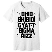 Rizz Gyatt Ohio Sigma Funny Rizzler Gift Toilet Meme Premium T-Shirt