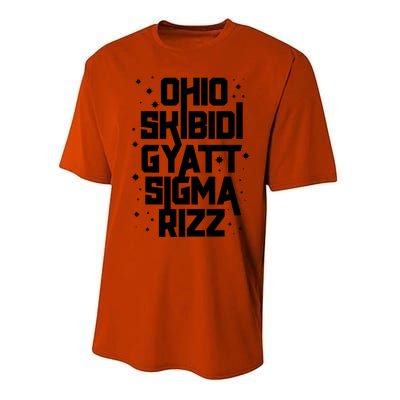 Rizz Gyatt Ohio Sigma Funny Rizzler Gift Toilet Meme Performance Sprint T-Shirt