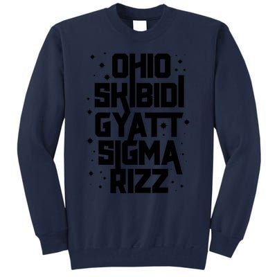 Rizz Gyatt Ohio Sigma Funny Rizzler Gift Toilet Meme Tall Sweatshirt