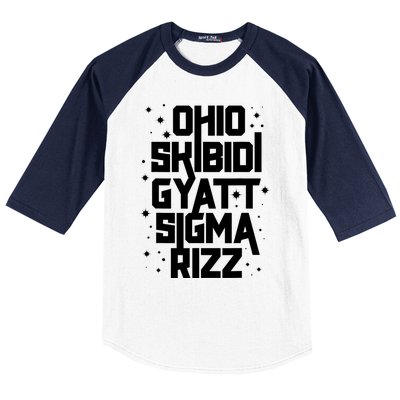 Rizz Gyatt Ohio Sigma Funny Rizzler Gift Toilet Meme Baseball Sleeve Shirt