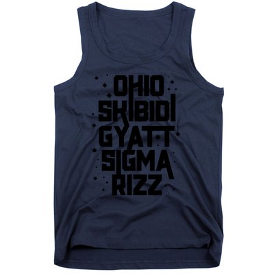 Rizz Gyatt Ohio Sigma Funny Rizzler Gift Toilet Meme Tank Top