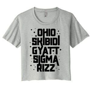 Rizz Gyatt Ohio Sigma Funny Rizzler Gift Toilet Meme Women's Crop Top Tee