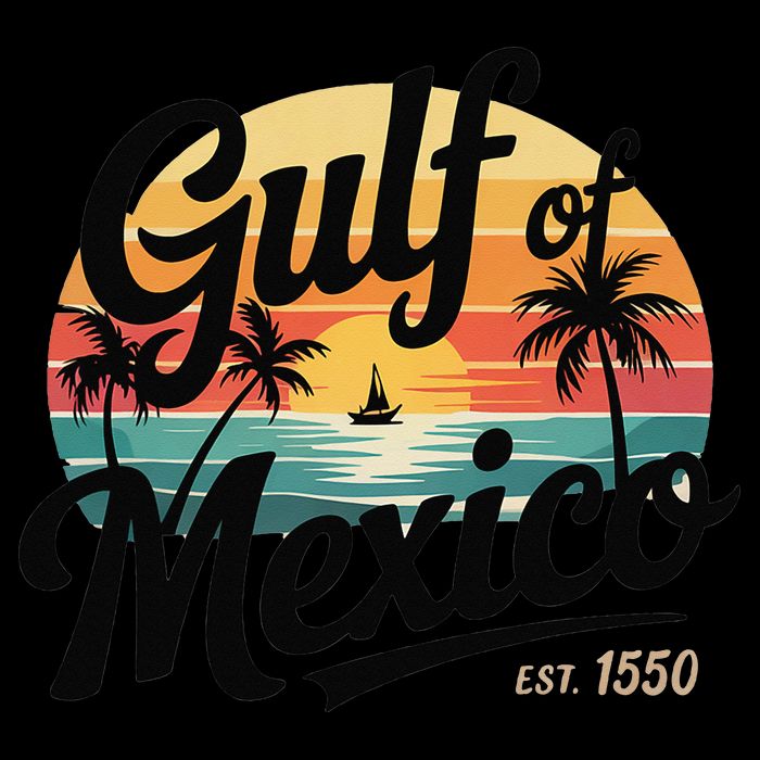 Retro Gulf Of Mexico Patriotic Beach Life Est 1550 Flat Bill Trucker Hat