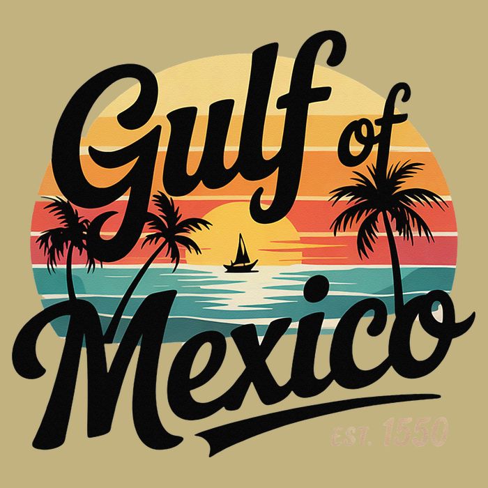 Retro Gulf Of Mexico Patriotic Beach Life Est 1550 Cooling Performance Crew T-Shirt