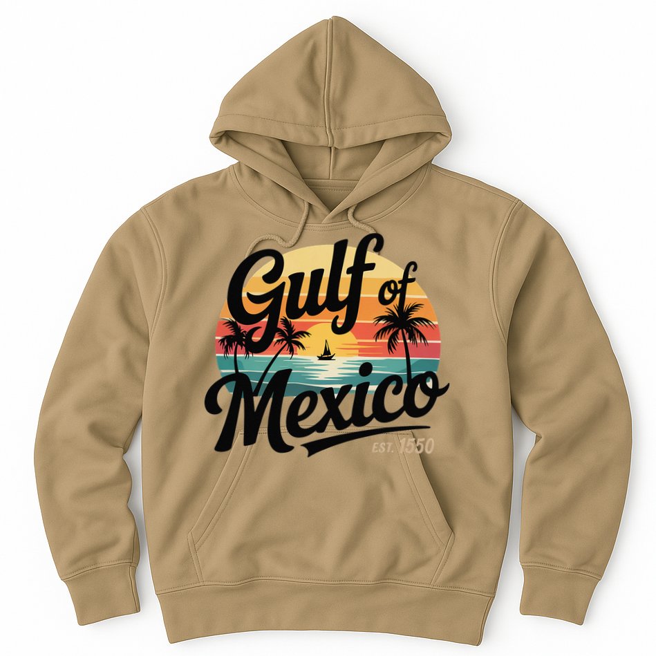 Retro Gulf Of Mexico Patriotic Beach Life Est 1550 Hoodie