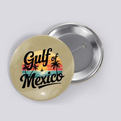 Retro Gulf Of Mexico Patriotic Beach Life Est 1550 Button