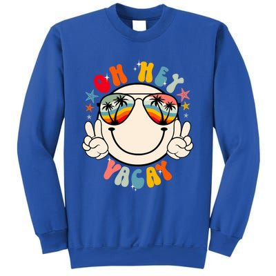 Retro Groovy Oh Hey Vacay Summer Vacation Beach Trip Vibes Gift Sweatshirt