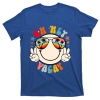 Retro Groovy Oh Hey Vacay Summer Vacation Beach Trip Vibes Gift T-Shirt