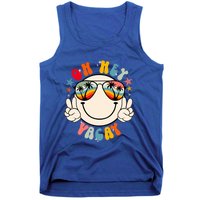 Retro Groovy Oh Hey Vacay Summer Vacation Beach Trip Vibes Gift Tank Top