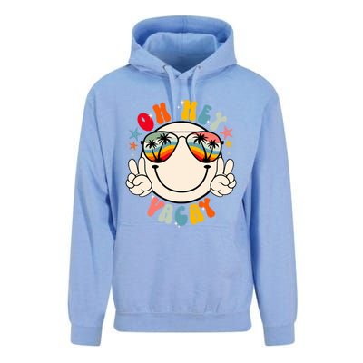 Retro Groovy Oh Hey Vacay Summer Vacation Beach Trip Vibes Gift Unisex Surf Hoodie