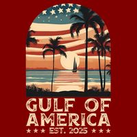 Retro Gulf Of Usa America Est 2025 American Flag Gulf Mexico President Trump Cooling Performance Crew T-Shirt