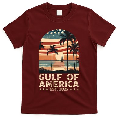 Retro Gulf Of Usa America Est 2025 American Flag Gulf Mexico President Trump T-Shirt
