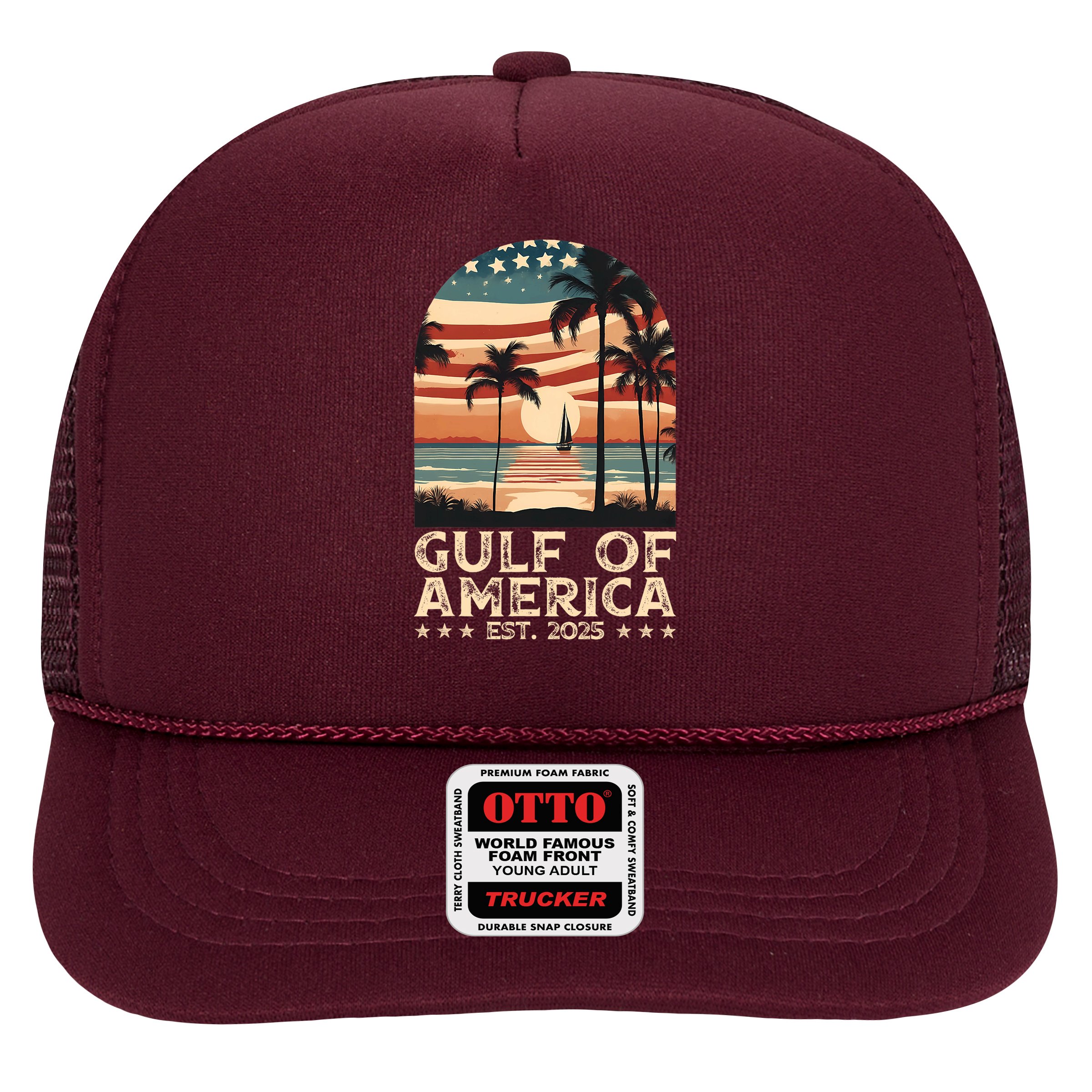Retro Gulf Of Usa America Est 2025 American Flag Gulf Mexico President Trump Hat