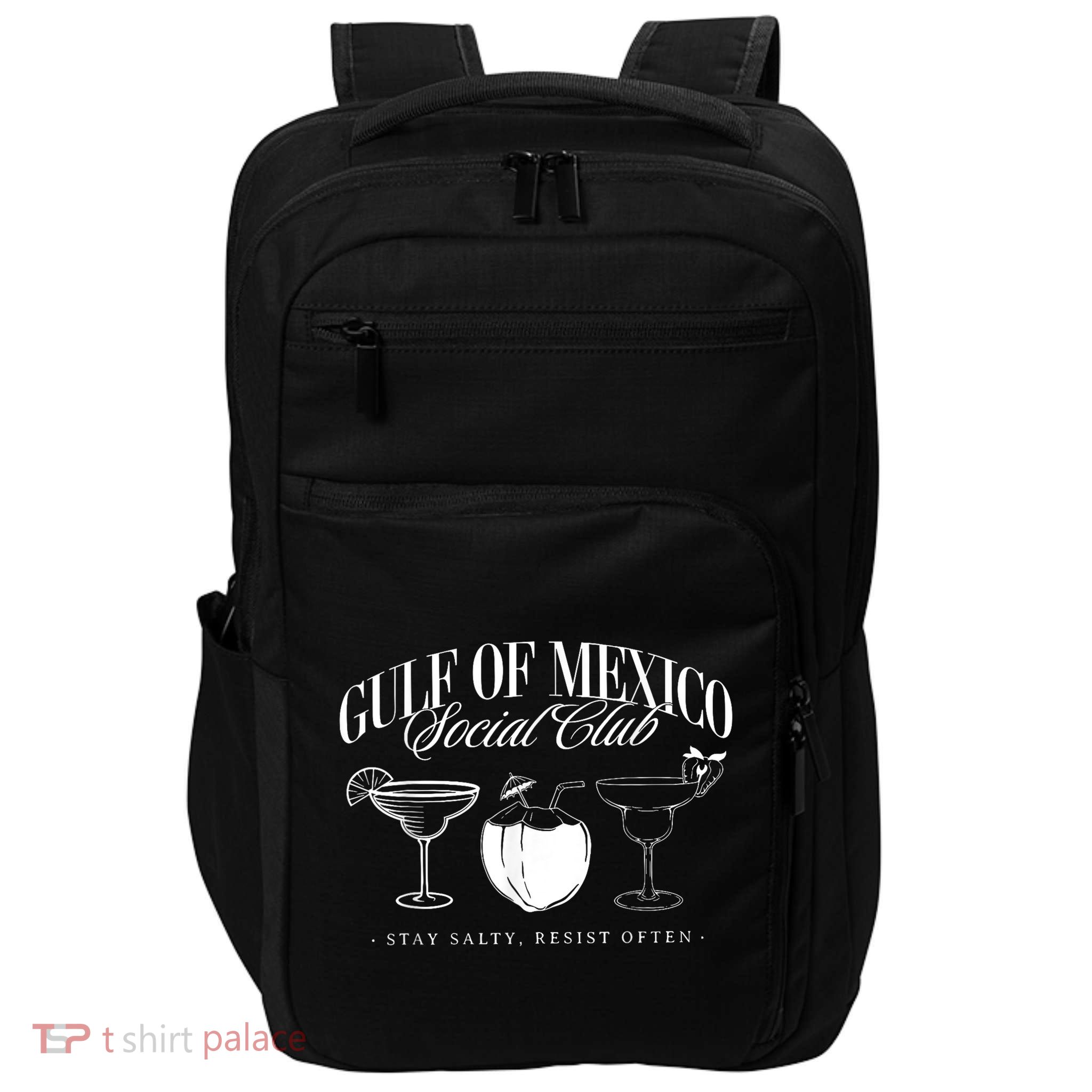 Retro Gulf Of Mexico Social Club Progressive Liberal Impact Tech Backpack