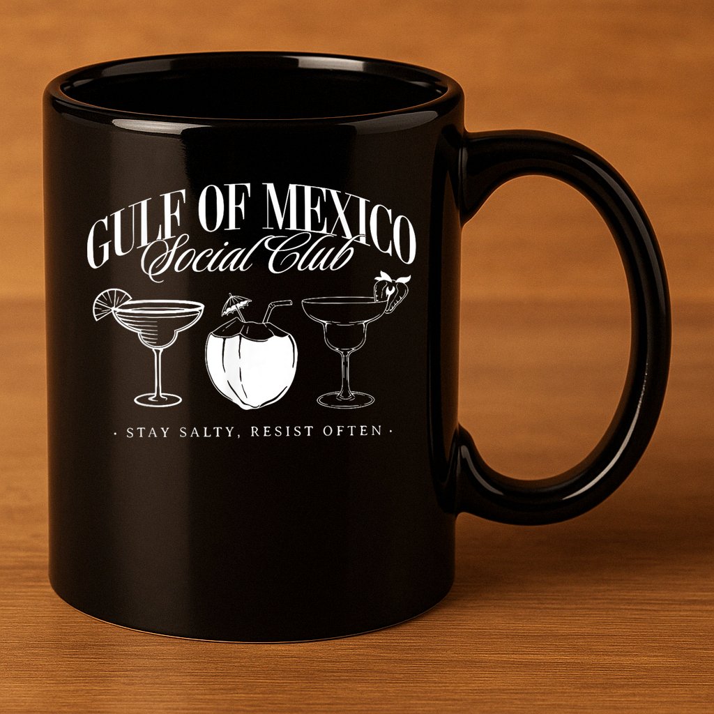 Retro Gulf Of Mexico Social Club Progressive Liberal 11oz C Handle Ceramic Mug