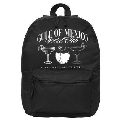 Retro Gulf Of Mexico Social Club Progressive Liberal 16 in Basic Backpack
