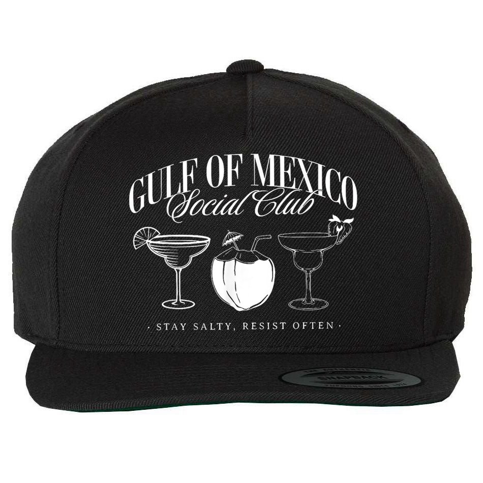 Retro Gulf Of Mexico Social Club Progressive Liberal Wool Snapback Cap