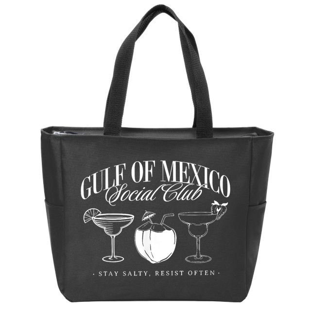 Retro Gulf Of Mexico Social Club Progressive Liberal Zip Tote Bag