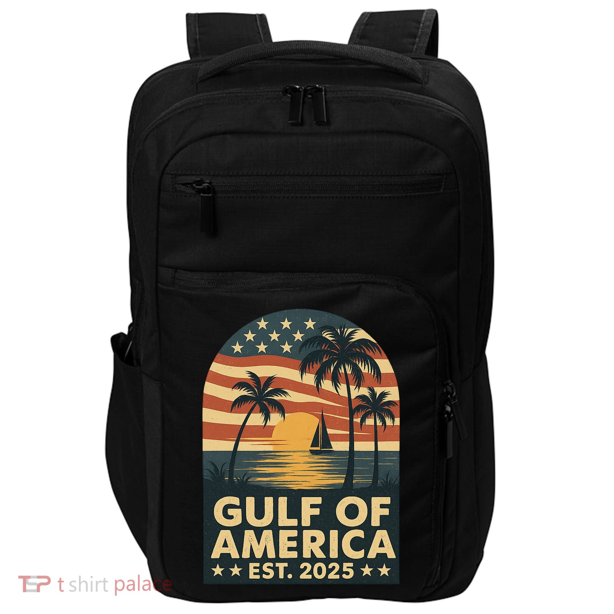 Retro Gulf Of USA America Est 2025 Vintage Impact Tech Backpack