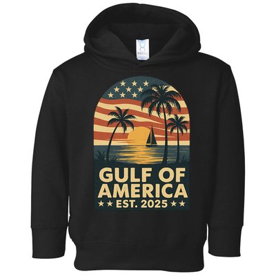 Retro Gulf Of USA America Est 2025 Vintage Toddler Hoodie