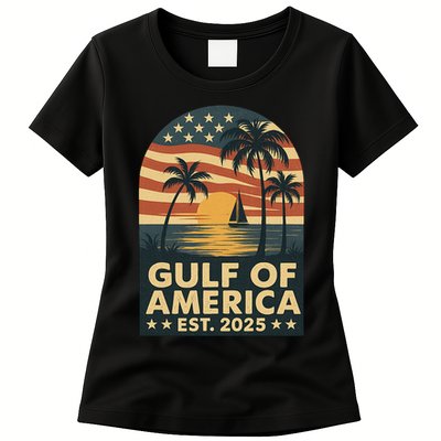Retro Gulf Of USA America Est 2025 Vintage Womens T-Shirt