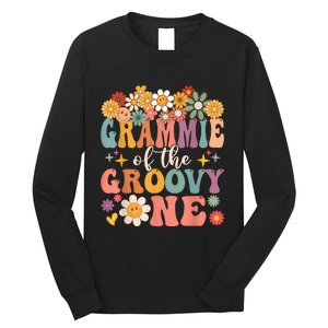 Retro Grammie Of Groovy One Matching Family 1st Birthday Long Sleeve Shirt