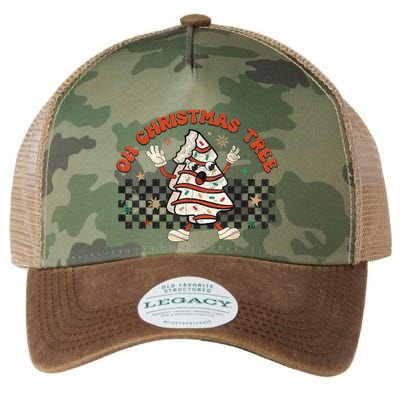 Retro Groovy Oh Christmas Tree Cake Pajamas Cake Lover Legacy Tie Dye Trucker Hat