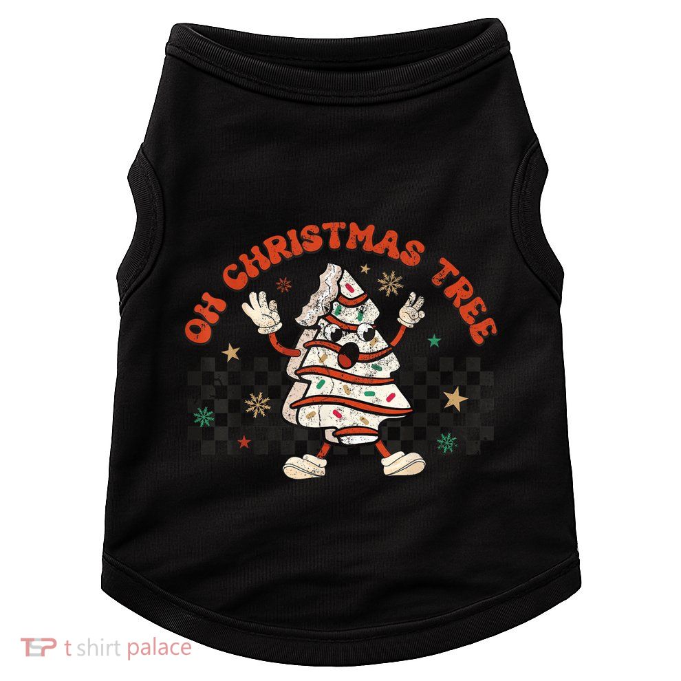 Retro Groovy Oh Christmas Tree Cake Pajamas Cake Lover Doggie Tank