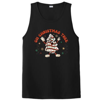 Retro Groovy Oh Christmas Tree Cake Pajamas Cake Lover PosiCharge Competitor Tank