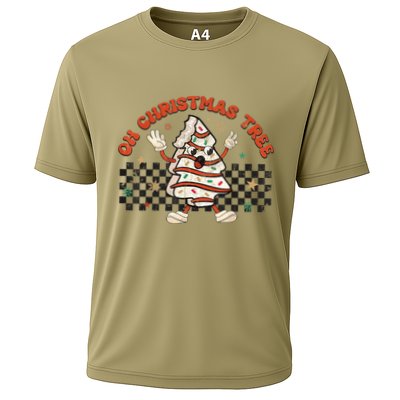 Retro Groovy Oh Christmas Tree Cake Pajamas Cake Lover Performance Shirt