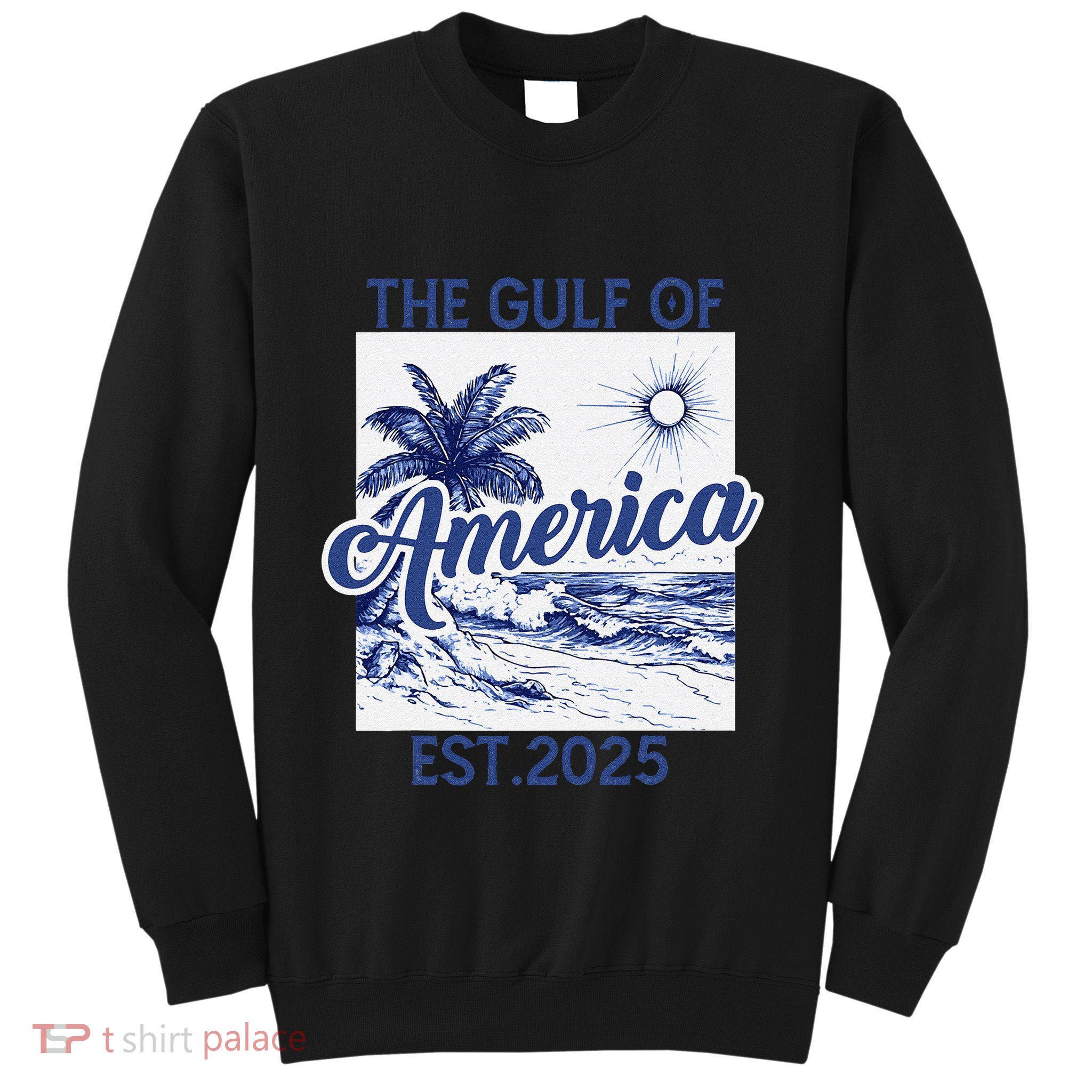 Retro Gulf Of Usa America Est 2025 American Flag Gulf Mexico Sweatshirt