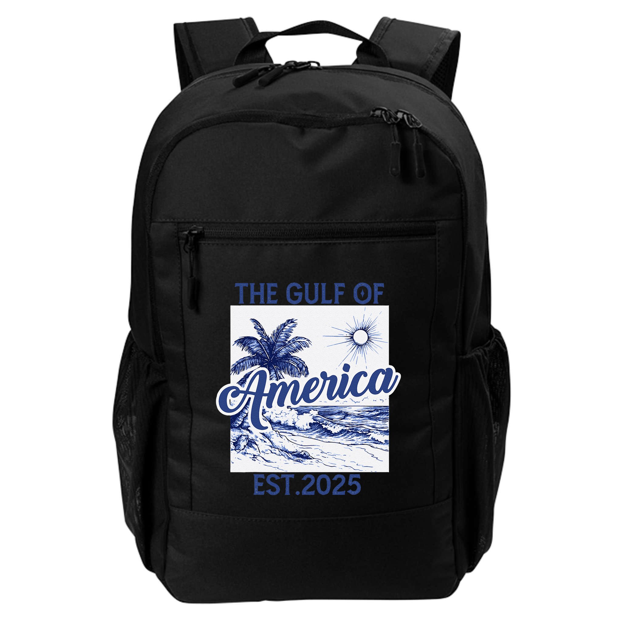 Retro Gulf Of Usa America Est 2025 American Flag Gulf Mexico Backpack
