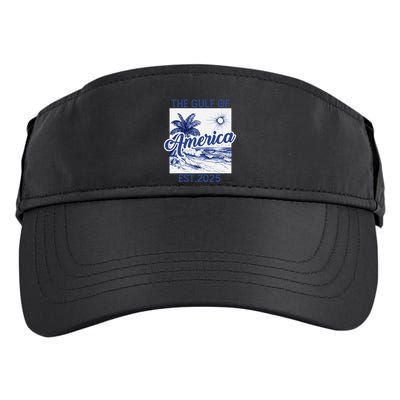 Retro Gulf Of Usa America Est 2025 American Flag Gulf Mexico Adult Drive Performance Visor