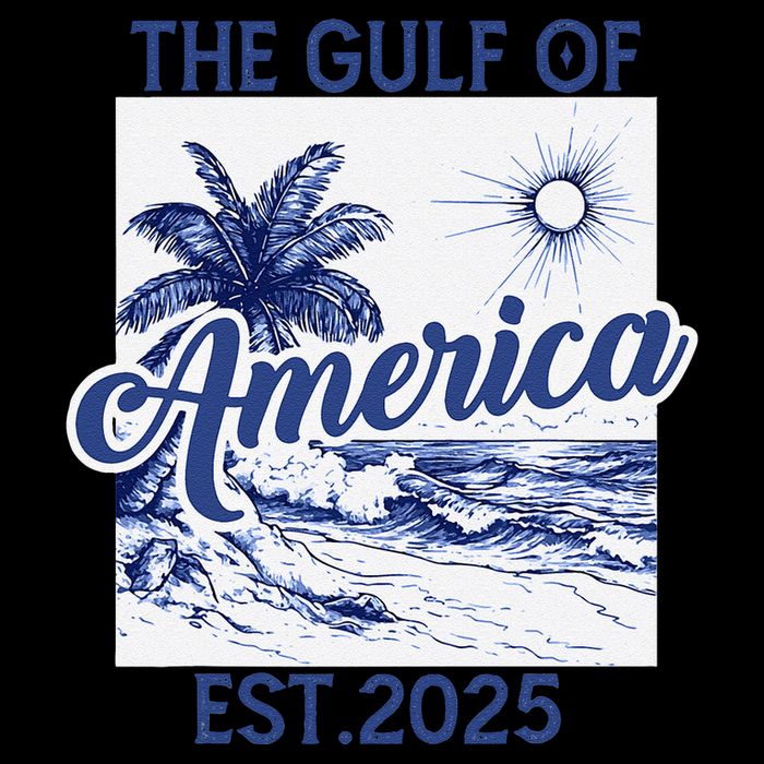 Retro Gulf Of Usa America Est 2025 American Flag Gulf Mexico Bucket Hat