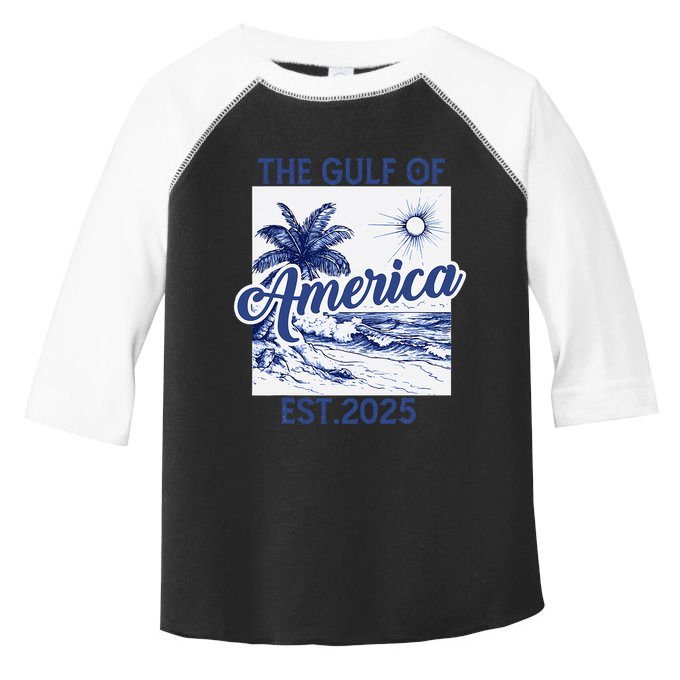 Retro Gulf Of Usa America Est 2025 American Flag Gulf Mexico Toddler Fine Jersey T-Shirt