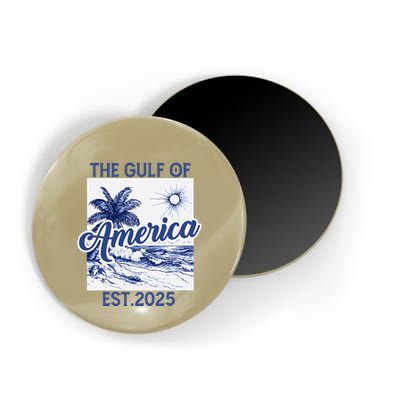 Retro Gulf Of Usa America Est 2025 American Flag Gulf Mexico Magnet