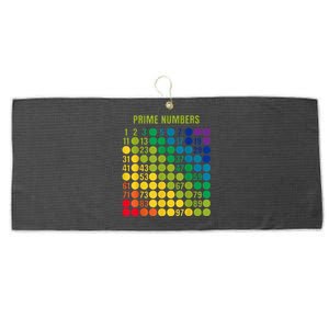 Rainbow Grid Of Prime Numbers School Teacher Large Microfiber Waffle Golf Towel