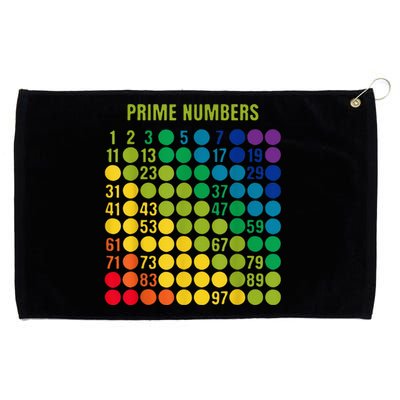 Rainbow Grid Of Prime Numbers School Teacher Grommeted Golf Towel