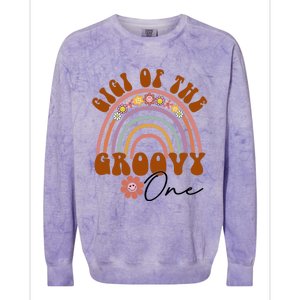 Retro Gigi Of Groovy One Matching Family 1st Birthday Party Meaningful Gift Colorblast Crewneck Sweatshirt