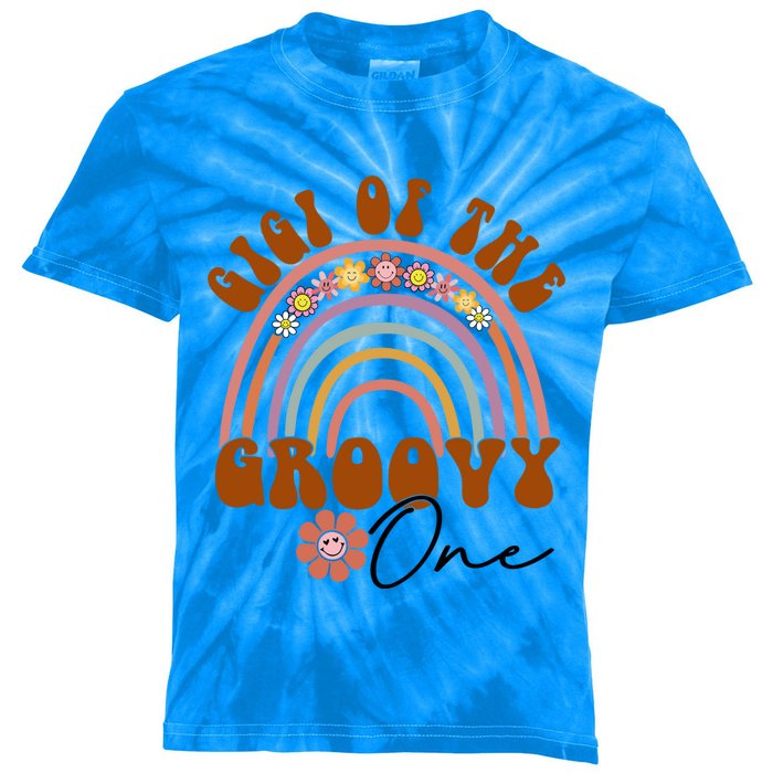 Retro Gigi Of Groovy One Matching Family 1st Birthday Party Meaningful Gift Kids Tie-Dye T-Shirt