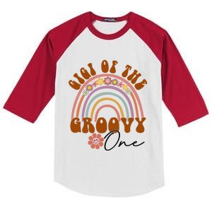 Retro Gigi Of Groovy One Matching Family 1st Birthday Party Meaningful Gift Kids Colorblock Raglan Jersey