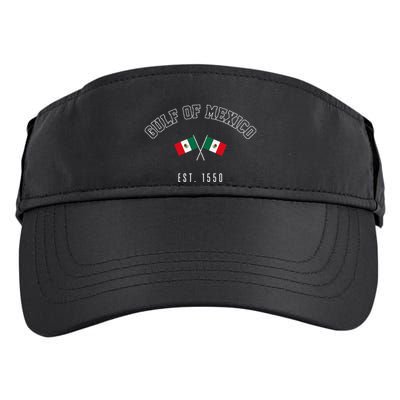 Retro Gulf Of Mexico Est. 1550 Mexican Flag Gulf Forever Adult Drive Performance Visor