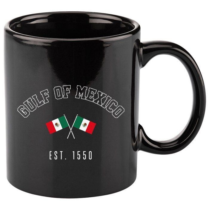 Retro Gulf Of Mexico Est. 1550 Mexican Flag Gulf Forever 11oz C Handle Ceramic Mug