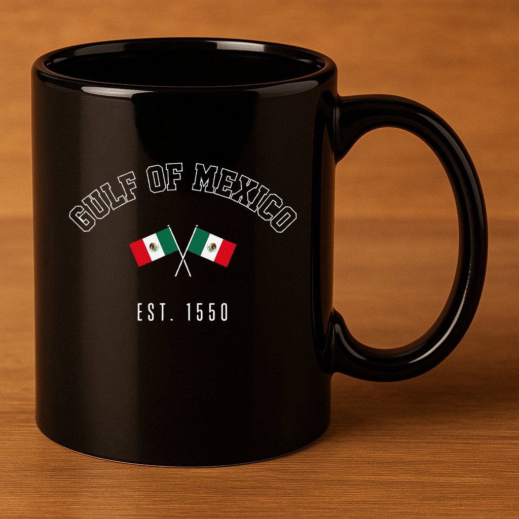 Retro Gulf Of Mexico Est. 1550 Mexican Flag Gulf Forever 11oz C Handle Ceramic Mug