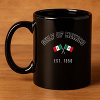 Retro Gulf Of Mexico Est. 1550 Mexican Flag Gulf Forever 11oz C Handle Ceramic Mug