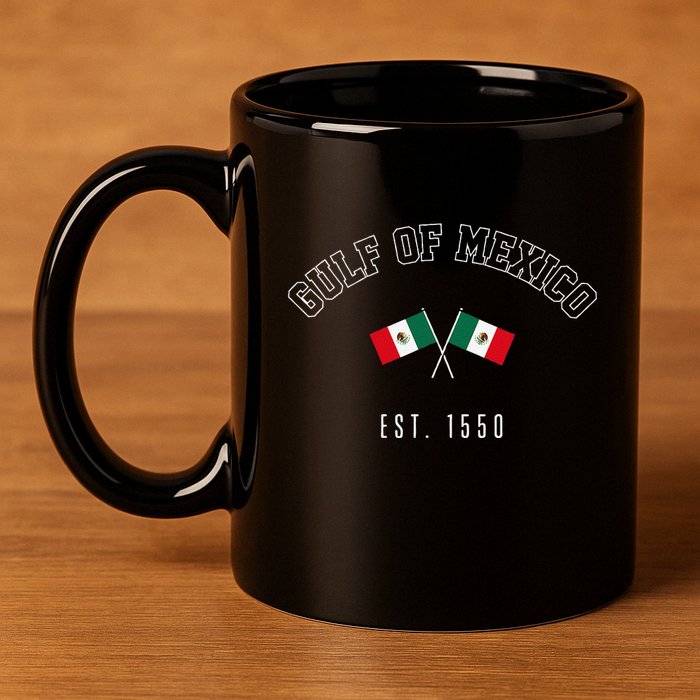 Retro Gulf Of Mexico Est. 1550 Mexican Flag Gulf Forever 11oz C Handle Ceramic Mug