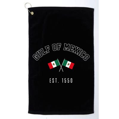 Retro Gulf Of Mexico Est. 1550 Mexican Flag Gulf Forever Golf Towel