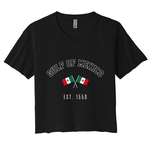 Retro Gulf Of Mexico Est. 1550 Mexican Flag Gulf Forever Crop Top