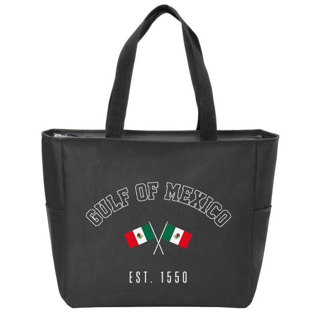 Retro Gulf Of Mexico Est. 1550 Mexican Flag Gulf Forever Zip Tote Bag